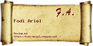 Fodi Ariel névjegykártya